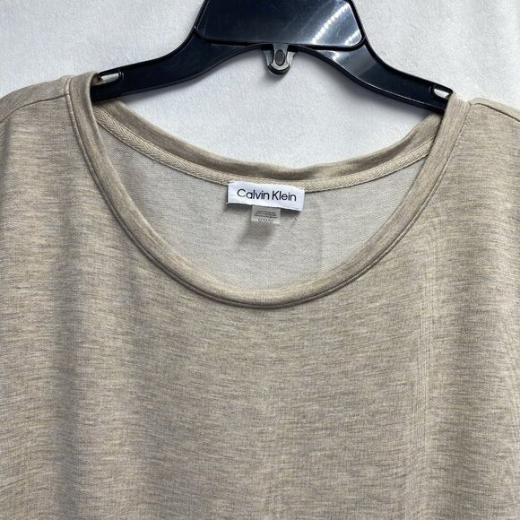 Calvin Klein Round Neck Drawstring Waist Sleeveless Dress Women Medium Beige - Picture 6 of 16